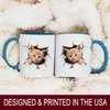 Funny Orange Kitten Cracking Wall Ceramic Mug, 11oz Coffee Cup for Cat Lovers, Animal-Themed Tea Mug, Unique Gift for Birthday, Office, or Home, Reusable Eco-Friendly Mug for Hot Beverages, Milk, Tea