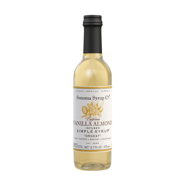 Sonoma Syrup Co Vanilla Almond Simple Syrup 12.7 Fl Oz for Cocktails, Tea, and Cooking
