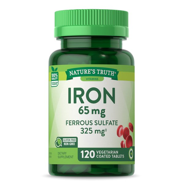 Ferrous Sulfate Iron Supplement | 65 mg | 120 Tablets | Non-GMO, Gluten Free | by Nature's Truth