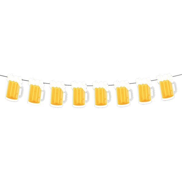 Beer Birthday Banner Beer Mug Pennant Banner for Beer Party and Birthday Wedding Party Supplies