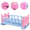 Toyvian Baby Doll Crib Baby Doll Bed Toy Baby Doll Bed Doll Furniture Plastic and Cloth Doll Crib Girls Pretend Play Doll Bed Toy Doll Crib Kids Toy Birthday Gift(Blue), 37X24CM