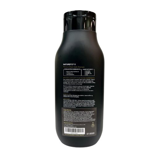Black Garlic Hair Loss Shampoo by NATUREPOP - Prevents Hair loss, Stimulates growth - Sulfate Free Paraben Free - Ajo Negro Shampoo para la caida del cabello 16.9 fl oz/ 500 mL Made in Korea