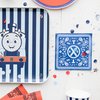 Bonjour Fete THOMAS & FRIENDS™ Small Blue Bandana Napkins - THOMAS & FRIENDS™ Train Themed Napkins - Birthday Party Supplies - Disposable Party Napkins - Officially Licensed - Folded 5” (24 Pack)