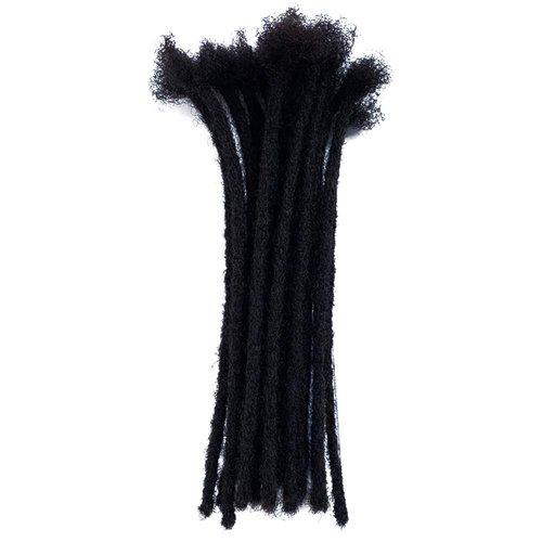 YONNA Human Hair Microlocks Sisterlocks Dreadlocks Extensions 20Locs Full Handmade (Width 0.4cm) 20inch Natural Black #1B