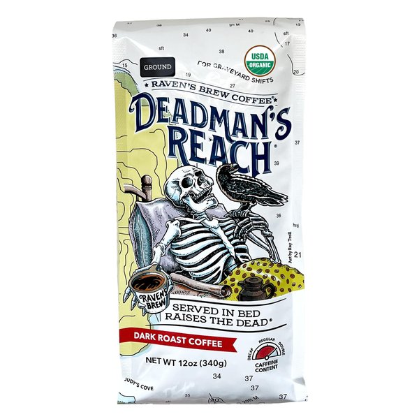 Raven's Brew Coffee 12 oz - Dark Roast - High Speed Blend with a Sweet Bite (Organic Ground, 12 oz)