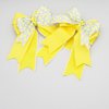 Yellow & White Equestrian Hair Bows-Available on French Barrette, Alligator Clip, Ponytail Elastic (Pair of Bows 6" Tail Alligator Clip) (French Barrette)