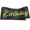 NAUXIUDSJS Birthday Sash for Women, Birthday Princess Glitter Black Sash with Foil Letter, Party Favors Supplies for 18th 21st 30th 40th 50th 60th 70th 80th or Any Bday Party,Black