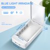 Setgnur Nail Tool Box with Blue Light - Cleaner Box for Nails Tips Art Portable USB Nail Machine Plastic Cleaner Tool for Nail Salon, Tweezers, Jewelry, Phone, Manicure Tools Cleaning