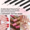 Lofuanna Nail Art Brush Set,6pcs Double Ended Fine Nail Liner Brush Dotting Pen Painting Tools with Nail Extension Gel Brush, Builder Gel Brush, Nail Art Liner Brush, Nail Dotting Pen for DIY Manicure