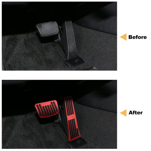 ANFOKAS for Kia K5 Sportage Carnival Telluride Stinger Sorento Optima Cadenza for Hyundai Tucson Palisade Sonata Santa Fe Accessories Auto Foot Pedal Covers Car Pedals -Red