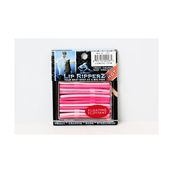 Lip RipperZ Strawberry Cream Trout Worms 12 Count 2.5" Inch