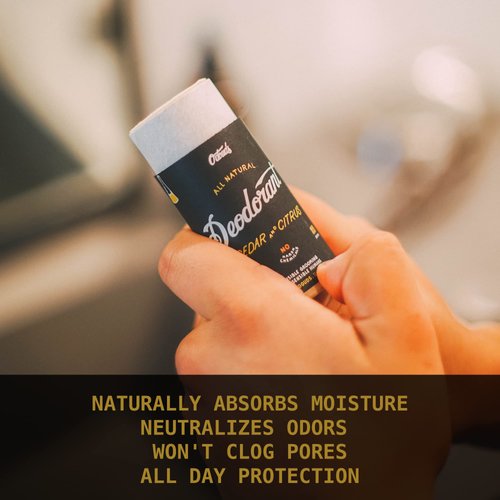 O'Douds Natural Deodorant for Men & Women - Vegan Deodorant - Aluminum Free Deodorant with No Parabens or Sulfates - Cedar & Citrus Scent (3oz.)