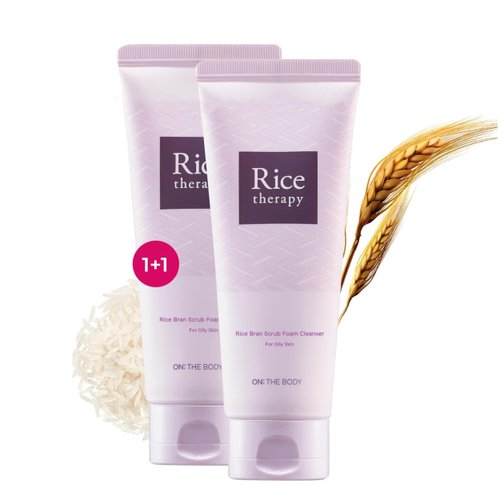 VEILMENT Rice Therapy Rice Bran Foam Cleanser (5.1+5.1fl oz, Pack of 2) - Facial Deep Cleansing Foam for Oily Skin. Radiant, Smooth Skin with Gentle Scrub for Men & Women,