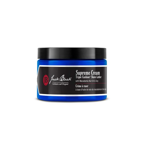 Jack Black - Supreme Cream Triple Cushion Shave Lather - PureScience Formula, Macadamia Nut Oil and Soy, Luxurious Shaving Cream, Hydrates Skin, Reduced Razor Burn- 9.5 oz.