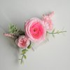 Fangsen Wedding Boho Pink Rose Flower Hair Comb Bridal Headpiece Floral Hair Accessories for Brides and Bridesmaids Silver