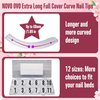 NOVO OVO Curved Nail Tips Press on Full Cover, Extra Curve Square Gel x Thick Long XL XXL Acrylic Fake Nails Extension kit, Clear Pre-etched Soft French False Nail 12 Sizes 240pc (QUEEN SQUARE PRO)