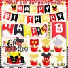 132pcs Oh Twodles Birthday Party Supplies Boy, Red Mouse 2nd Birthday Decorations Supplies, Balloons Arch Banner Backdrop Tablecover Cake Topper for Black Mouse Themed Boy 2 Years Old Birthday