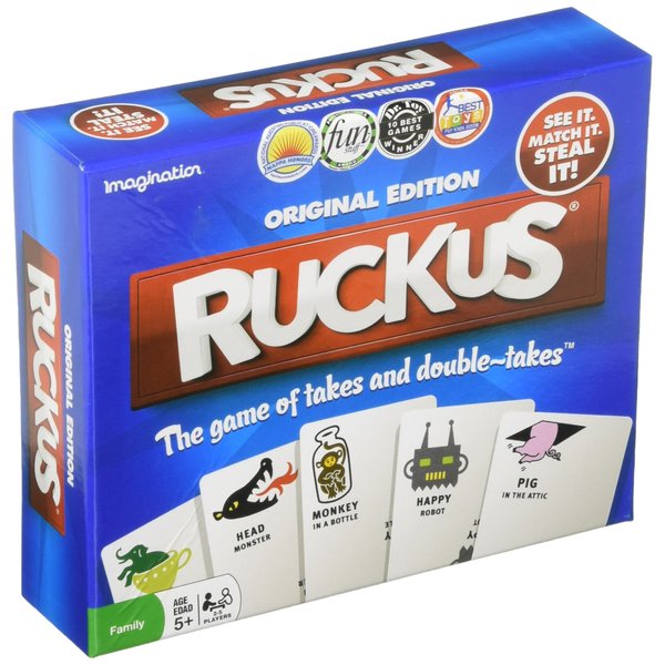 Ruckus Original Edition Fast-Paced Action Card Stealing Game, Quick Thinking, Agility, & Hand-Eye Coordination, Family Fun, Group & Party Game, Ages 5+, 2-5 Players