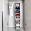 Berdeng Hanging Shoe Organizer for Closet with Side Mesh Pockets，Hat Racks for Baseball Caps，Shoe and Hat Holder & Storage，8-Shelf，Gray，1 Pack