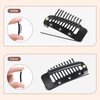 STFALI Chunni Clips with Safety Pins 12 pcs, Chunni Clips Hair Clips Suit for Hair Pins for Styling Hair Extension Clips Wig Grip Hijab Pins, Hair Pin Clips Indian for Woman, Black+Gold+Brown+Silver