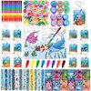 Ocean Party Favors With Coloring Book,122Pcs Ocean Party Supplies Including Coloring Books,Crayons,Wristband,Stamps,For Party Goodie Bag Fillers School Activity Supplies (Ocean)