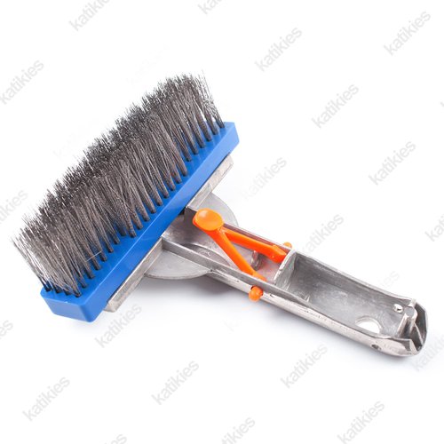 Katikies Pool Brush,Stainless Steel Brush Head,Wire Bristles,for Cleaning and Scrubbing Surfaces Debris Off of All The Areas Within a Pool - Walls, Tiles, Floors, Steps and Corners. (5-inch)