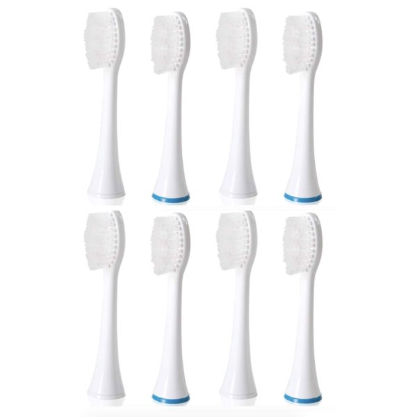 ToiletTree Products Poseidon Replacement Brush Heads for Poseidon Rechargeable Sonic Toothbrush, 8 Pack