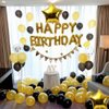 16 inch Happy Birthday Balloons Decorations Set- 13 pcs Letter Balloons Banner,2 pcs Giant Star Foil Balloons,4 pcs Confetti Balloons,6 pcs Latex Balloons (Gold)