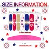 SILPECWEE 6 Sheets 4th of July Nail Wraps for Women Self Adhesive Independence Day Nail Polish Stickers Patriotic American Nail Polish Strips Fingernail Manicure Design with Nail File