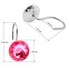 BEAVO Acrylic Fashion Decorative Home Rolling Shower Curtain Hooks Rhinestones Bathroom Bath Baby Room Bedroom Living Room Decor Set of 12 Rings (Pink)
