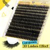 ALICE Fluffy Volume Lash Clusters Kit Lash Extension Kit Thick 3D Wispy DIY Eyelash Extension Kit with 220Pcs Mink Look Individual Lashes, Lash Bond and Remover,Tweezers(10-16mm,0.05D, D Curl)