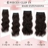 FREEMEIGE Hair Extensions,Clip in Hair Extensions for Women,Clip in Synthetic Hair Extensions Long Wavy 4PCS Thick Hairpieces Fiber Double Weft Natural Hair Extensions 20 Inch for Women