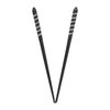 Two Plastic Hair Sticks with Silver Swirl for Women- Black