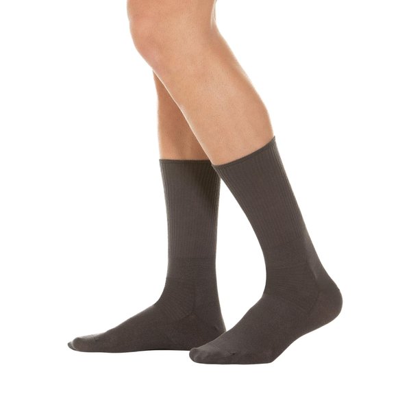 Relaxsan 550 (Anthracite 3-M) Diabetic Crew Socks for Men Women, Seamless Socks, Non Binding for Sensitive Feet, Cotton and Silver