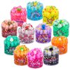 12 Pack Jelly Cubes Clear Slime Set Crystal Slime with Jelly Cubes Party Favors Holiday Birthday Toys for Kids Christmas Toys for Boys and Girls