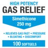 P Puregen Labs High Potency Gas Relief Softgels with Simethicone 250 mg Relieve Pressure, Bloating and Painful Discomfort Compare to Gas-X and Phazyme -200 Count Total