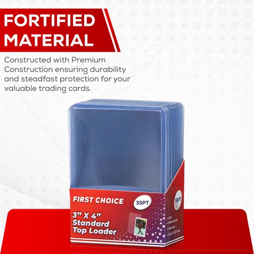 (50) Top Loaders for Cards 3x4 35PT Premium Standard Size Protector, Clear Card Holder Card Sleeves Protection for Pokemon Cards, Baseball Cards, Football Cards, Sports Cards, and Hockey Cards