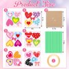 Motipuns 36 Set Valentine's Day Flower Bouquet Craft Kit DIY Heart Paper Crafts Colorful Make Your Own Valentine's Day Gifts Craft for Spring Valentines Handmade Project Home Classroom Activities