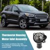 X AUTOHAUX Engine Coolant Thermostat Housing Assembly for Ford Transit Connect 2014-2017 3M4Z8575B Plastic Metal Black