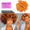 60pcs Perm Rods Set for Natural Hair Cold Wave Rods Hair Rollers for Women Hair Curling Rods for Long Medium short Hair Curler Styling DIY Hairdressing Tools（Orange）