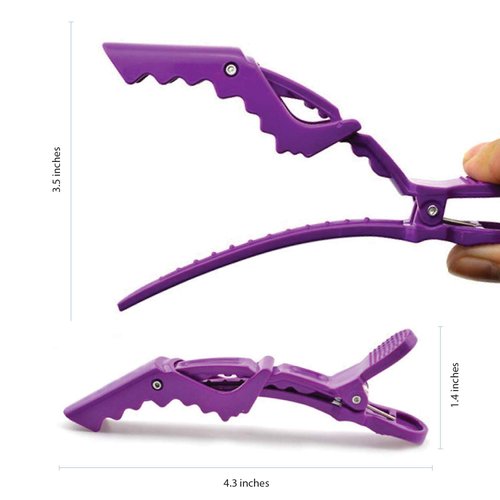 Deke Home Women Styling Hairclip - Plastic Alligator Hair Sectioning Clips - Durable alligator hair clip with nonslip grip & wide gator big teeth for easy styling thick/thin (12Pack Colorful)