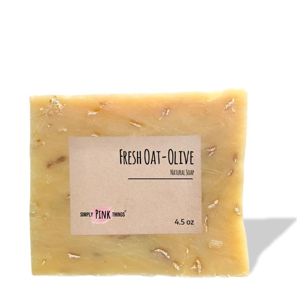 Simply Pink Things Fresh Oat-Olive Natural Soap (4.5 oz.), Paraben Free, Vegan, Natural and/or Organic Ingredients
