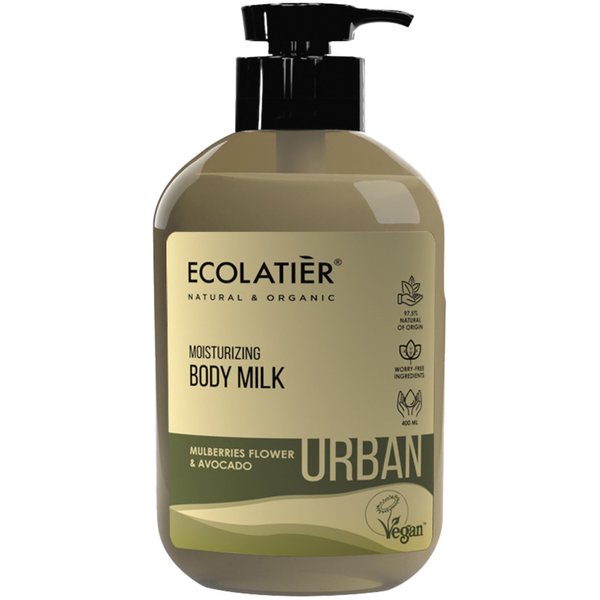 ECOLATIÈR Moisturizing Body Milk – Body Lotion for Women & Men, 97.5% Natural Ingredients, Vegan Certified, Organic Body Lotion for Dry Skin with Mulberry & Avocado Oil - 13.5 Fl Oz