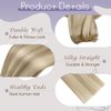 Full Shine Weft Hair Extensions Human Hair Highlights #27/613 Caramel Blonde Mix Platinum Blonde Sew in Human Hair Extensions Highlights Weft Hair Extensions Blonde Highlights Double Weft 105g 24inch