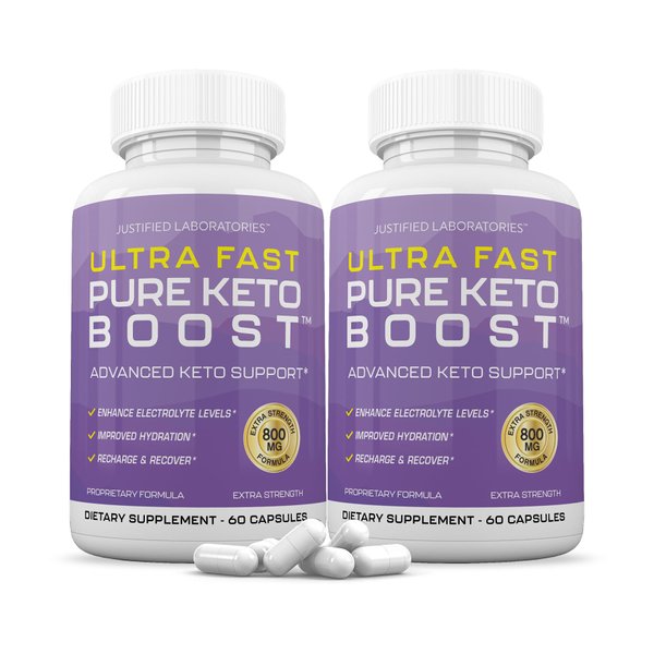 (2 Pack) Ultra Fast Pure Keto Boost Pills 1275MG New & Improved Formula Contains Apple Cider Vinegar Extra Virgin Olive Oil Powder Green Tea Leaf 120 Capsules