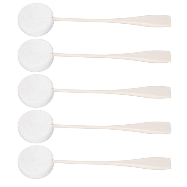 Long Handled Powder Puff, Body Lotion Applicator Water Absorption 5pcs Soft PVA Tight Skin Comfortable Hold for Home Use(White)