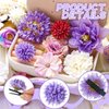 BBTO 21 Pieces Flower Hair Clip Rose Hair Clips Hair Barrettes for Women Flower Hair Accessories Boho Bride Claw Clip Hairpin Brooch Pin Headpiece for Girls Wedding (White, Purple)