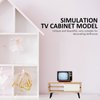 EXCEART Miniature TV Television Dollhouse TV Cabinet Miniature Wooden TV Cabinet Dollhouse TV Stand Stand TV Cabinet