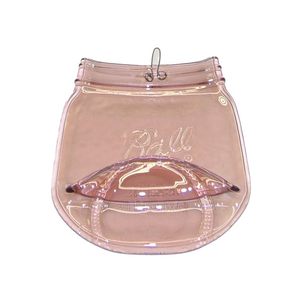 UpCycled Light Mauve Purple Pink Pint Size Mason Jar Melted Flat for Soap Sponge or Spoon Rest