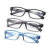 MODFANS 3 Pack Plastic Frame Spring Hinges Reading Glasses Vintage Quality Comfort for Men and Women +1.00